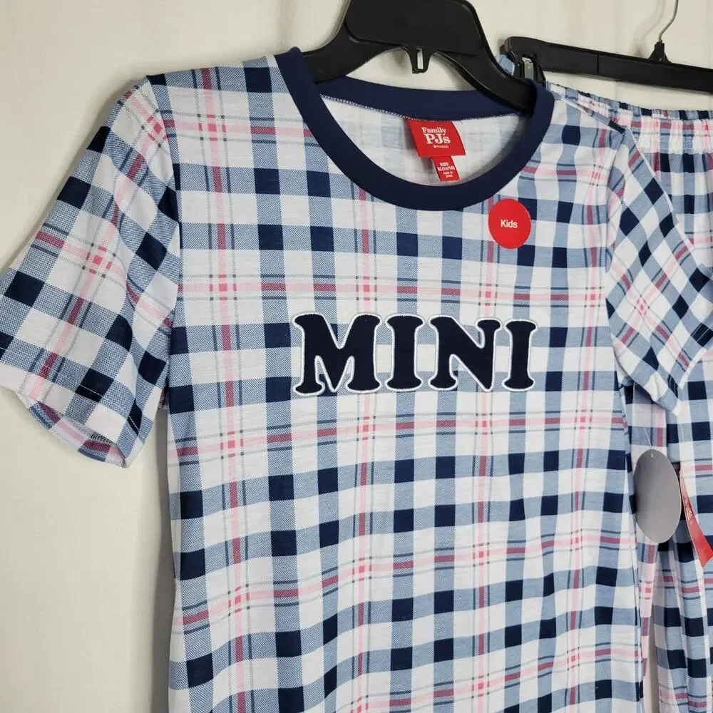 Family PJs Kids Mini Mix It Pajama Set Simple Plaid Blue NWT Size XL 14-16